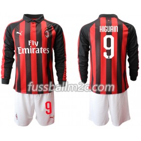 Fußballtrikots AC Mailand HIGUAIN 9 Kinder Heim Trikotsatz 2018-2019 Langarm